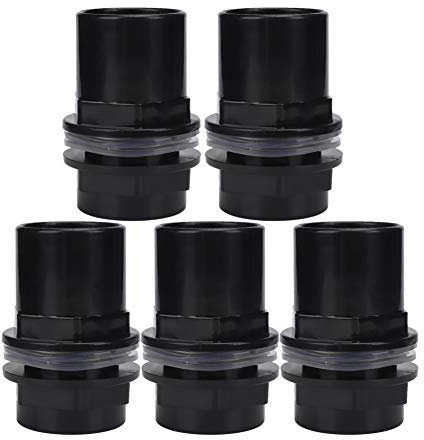 5 Pièces / Ensemble Connecteur de Tuyau D'eau D'aquarium Joint PVC Tube Droit Connecteur Réservoirs de Poissons Accessoires pour Aquarium Réservoir de Poissons(40mm)
