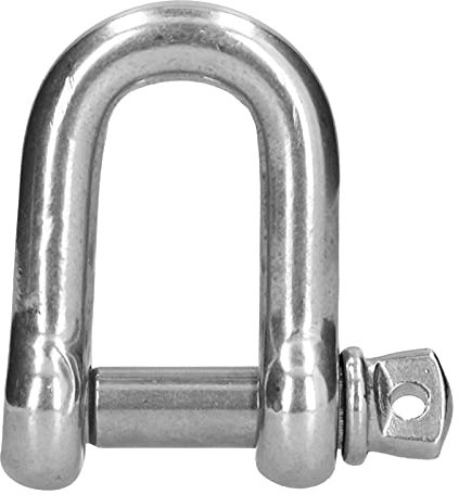304 Stainless Steel D Ring Shackles M4-M20 Screw Pin Anchor Shackle for Traction Steel Wire,Safe Bearing Capacity 90~1600KG(1pcsM20), M