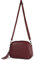 modamoda de - T238 - ital. Damen Umhängetasche Leder Medium, Farbe:Bordeauxviolett