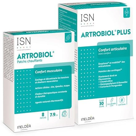 Ineldea Santé Naturelle ARTROBIOL PLUS & ARTROBIOL Patchs Chauffants - Confort & Mobilité Articulaire - Soulagement des douleurs & tensions musculaires 0.3 kilograms