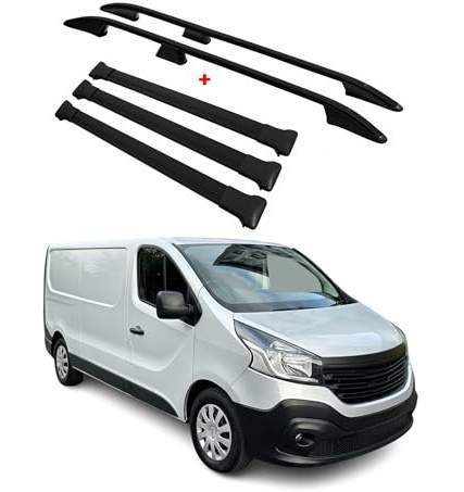 OMAC Kit Barres de Toit pour Renault Trafic 2014-2026 L2 Long Noir 5X