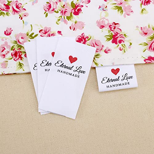 Handmade Zum Annähen Personalisiert, Custom Kleidung Label, Baumwolle Gurtband Mit Logo oder Text (In der Hälfte Gefaltet, 50 Stück)