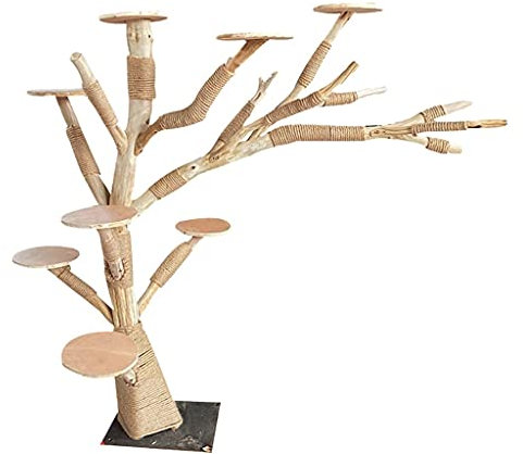 Rascador Árbol para Gato Cat Torre de gato Sólido Torre de tronco Tronco de árbol Cat Marco de escalada No-palo Cat Tree con 8 discos Plataforma de salto PET CABLE JUGUETE Torre para Gatos ( Color : W