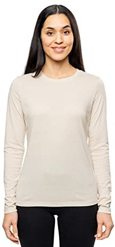 Insect Shield Damen Tri-Blend Langarm T-Shirt, Hell, sandfarben, Mittel