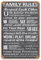 House Rules Vintage Metall Blechschilder Gibbs Rules Poster Wanddekoration Türschild Familienregeln Rustikale Dekoration für Bar Küche Zuhause Rerstroom Garage Man Cave Shop Lustiges Retro