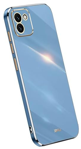 RankOne Hülle ist geeignet für Huawei Y5p (5.45 Inches), Galvanikrahmen Silikon Handyhülle - Navy Blau