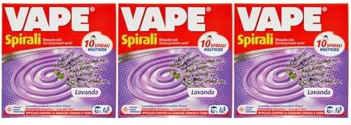 Spirali anti zanzare insetticide Profumate contro Zanzare Comuni Vape Bengal (30 pz Vapo Lavanda)