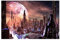 Bilderwelten Fototapete Gaming Sci-Fi Stadt mit Planeten 290 x 432 cm Vlies-Tapete XXL Smart Wandtapete Wanddekoration Wohnzimmer Schlafzimmer