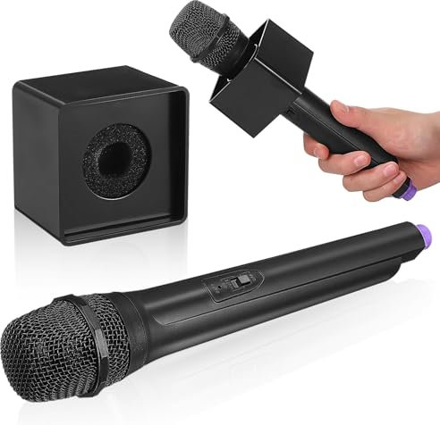 ifundom Fake Microphone Toy Pretend Play Microphone with Square Cube Set Pretend Mics Prop Plastic Realistic Mics for Halloween Christmas Party Stage Simulate Speech
