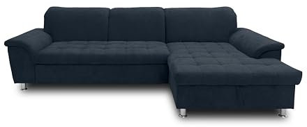 DOMO. collection Ecksofa Franzi, Sofa mit Schlaffunktion und Rückenfunktion, Couch in L-Form, Eckcouch, Polsterecke, Schlafsofa 279 x 170 x 81 cm (BxTxH), dunkelblau