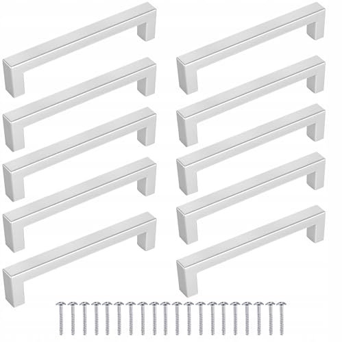 Meblando Möbelgriffe Set 10 Stück, schrankgriffe- griffe für küchenschränke silber, 160 mm griffe möbel- türgriffe küche, universal schubladengriffe und küchengriffe Kleiderschrank