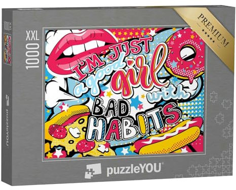 Puzzle 1000 Teile XXL „Pop Art: I'm just a Good Girl with Bad Habits“ – aus der Puzzle-Kollektion Kunst & Fantasy