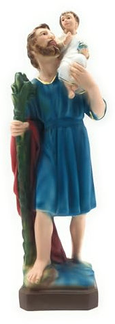 OVUNQUE PROTEGGIMI St.Christophorus-Statue 30 cm Marmorpulver für den Innen- und Außenbereich geeignet