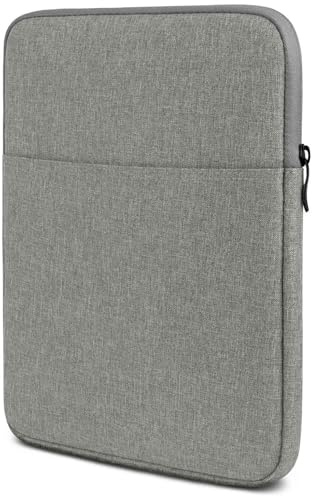 moex Tablet Hülle für iPad 9 (2021) Tasche mit Reißverschluss und Fach für Zubehör, Stoff Sleeve weich Gepolstert, iPad Schutzhülle Minimalistisch Dash Case, Grau