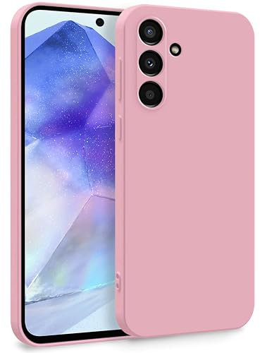 MyGadget Coque pour Samsung Galaxy A55 5G - Case TPU Souple & Soft [ Doublure Microfibre ] - Cover Protection Extra Fine & Légère - Rose Clair
