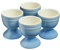 Cooks Professional Set of 4 Colourful Egg Cups | 40ml Durable Chip Resistant Ceramic Stoneware Dinnerware Graduated Design Egg Holders | Dishwasher & Microwave Safe | Blue