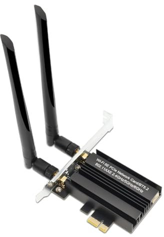 WLAN Karte, WiFi 6E AX5400 PCIe WLAN Karte für PC, Bluetooth5.2, Bis zu 5400Mbit/s Tri-Bands(6Ghz/5Ghz/2.4Ghz), WiFi Card für Windows 11/10(64bit)