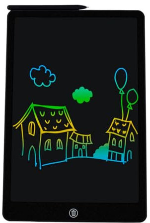 LCD-Schreibtablett, 16-Zoll-Digital-Notizbuch mit Doppeltem Display, Elektronische Zeichenblöcke mit Stift, Gebrauchter Schreibtafelblock für Schule, Büro, Zuhause, (BLACK)