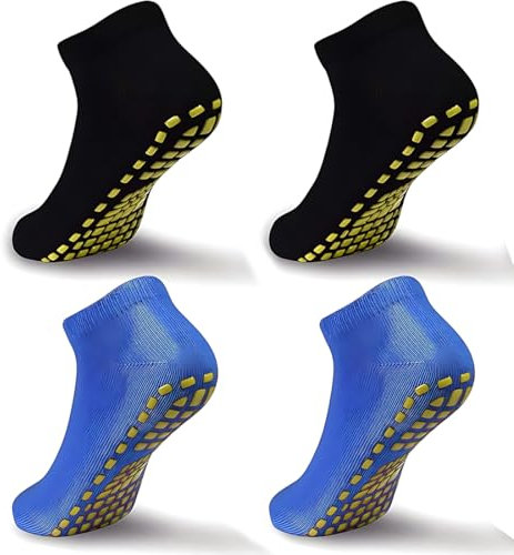 VAEIORP 2 Paar Trampolin Socken Kinder Antirutschsocken Jungen Mädchen Rutschfeste Yoga Training Boden Socken für 5-8 Jahre Kleinkind