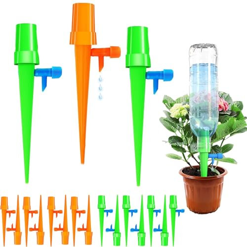 Automatisch Bewässerung Set, 18 Stück Einstellbar mit Langsam Entriegelbarem Steuerventil Bewässerungssystem, Bewässerung Für Pflanzen im Urlaub, Für Topfpflanzen, Gartenpflanzen