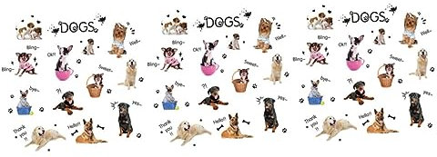 VICASKY 3stücke Wandsticker Hunde Für Kinderzimmer Abnehmbare Wandtattoos Aus Wiederverwendbare Dekoration Für Schlafzimmer Wohnzimmer Und Spielzimmer Teiliges Mit Lebhaften