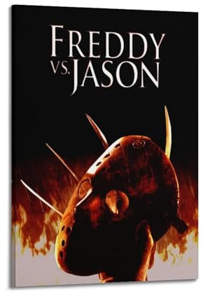 MHEGSNGA Poster Freddy Vs. Jason, Vintage-Kunst, Raumdekoration, ästhetische Schlafzimmerdekoration, Leinwandposter für Schlafzimmer, 60 x 90 cm, Rahmenstil