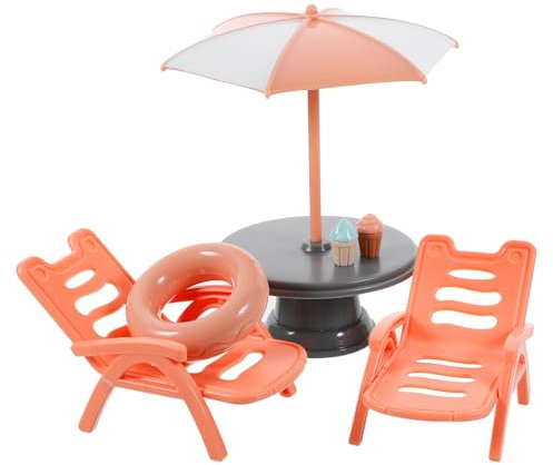 1 Set Miniatur Sommer Strand Deko: Mini Kleine Liegestuhl Deko Strand-Mikrolandschaft Deko für DIY Zen Garten Puppenhaus Dekoration