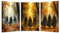 JOSUE 3er Set Orange, schwarz Halloween GemäLde Painting Bilder Leinwand, Hexe Halloween Decorations Bild Kunstdrucke Wohnzimmer Deko Xxl-50x70cmx3 Gerahmt