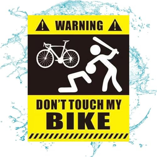 Lyricalist Bike Warning Decal - Protected Bicyclee Decals, Waterproof Bike Warning Sticker,Warning Sign Don't Touch My Bike Sticker Waterproof Bumper Sticker Laptop Window