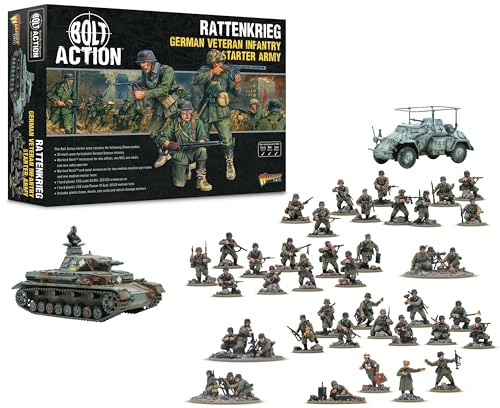 Warlord Games Rattenkrieg - German Veteran Infantry Starter Army - 28mm Scale Miniatures for Bolt Action Highly Detailed World War 2 Miniatures