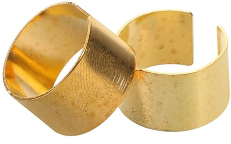 JECOMPRIS Car Battery Terminal Connectors Gold Ring Copper Clamps for Automotive Audio Systems and Truck Batteries 1 Pair