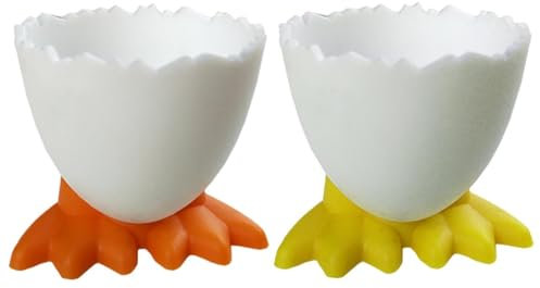 Funny Egg Cups | 2 Pack Chicken Feet Boiled Egg Holder | Novelty Egg Cup | Cute Cartoon Breakfast Egg Tray for Kids | Microwavable Egg Stand Tool for Kitchen