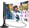 Antenne TV Intérieur Puissante TNT HD, 2025 Haut Puissante Antenne TV Intérieur avec Base magnétique - 226KM Réception Longue Distance 360°, Compatible avec TVs Portable 4K 1080P et Tous Les TVs