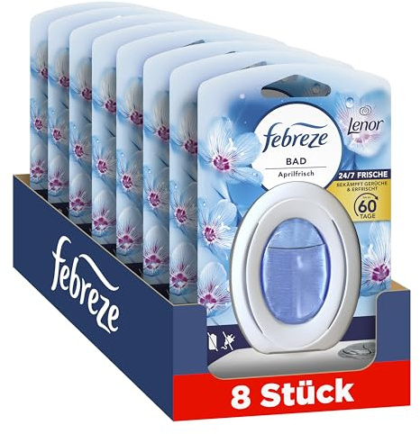 Febreze Bad Lufterfrischer Aprifrisch, 8 Stück | Bekämpft und verhindert Badgerüche kontinuierlich und sorgt für lang anhaltende Frische.