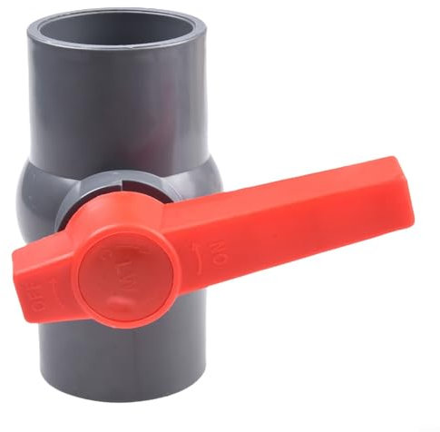 Bulevisiter Vanne à boisseau sphérique en PVC 20/25/32/40/50 mm Vanne d'arrêt pour tuyau d'eau en plastique pour piscine (50 mm)