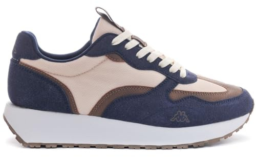 Kappa Logo Arvika 2 Bequeme und stylische Low-Top-Sneaker, Weiß und Blau Marine, Größe 44