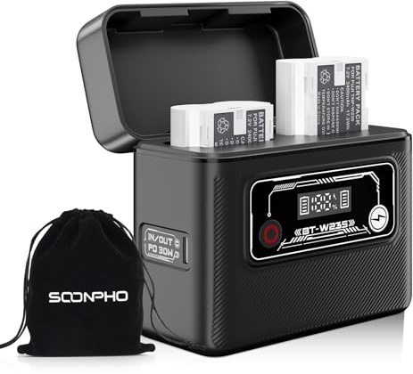 Soonpho BT-W235 Mobile Battery Charging Case Ladekoffer Ladebehälter für NP-W235 Kamera-Akku für Fuji X-S20 XT5 XT4 XH2 XH2S GFX100S GFX50SII
