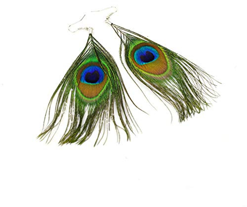 Generisch Ohringe Art-Pfau-Feder-Silbriger Haken-Frauen-Ohrring-Ohrtropfen Ohrringe Stecker Silber 925