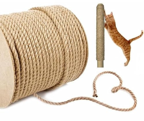 BirnePower Sisalseil Kratzbaumseil Kratzseil Kratzbäume Natur Tau Sisal Seil Kratzbaum Kratzsaule Katzenbaum Schnur 20mm 10m