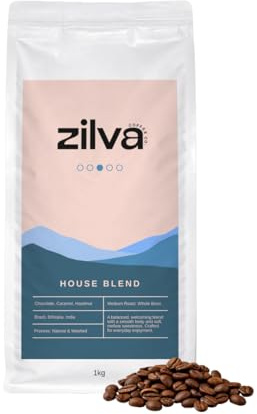 Zilva Speciality Coffee Beans | House Blend | Medium-Dark Roast | 70% Arabica & 30% Robusta | 1Kg