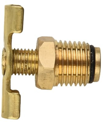 Air Compressor Drain Valve Brass 1/4 Inch Thread Blowdown Tap with T-Handle, Durable Tank Drain Cock Replacement for Compressor Maintenance, Air Tool Access