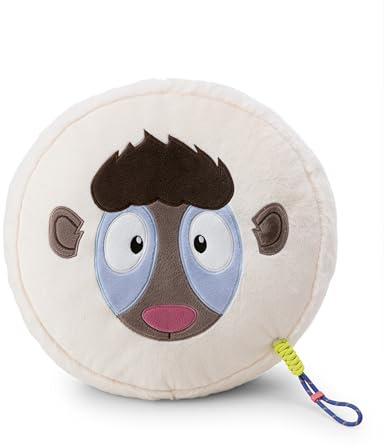 NICI Kissen Mandrill Ø 35cm Höhe 10cm - weiß - 62751 | Flauschiges NICI Kuscheltier Kissen für Kinder und Erwachsene, Plüschkissen ideal für Zuhause, Kindergarten oder unterwegs