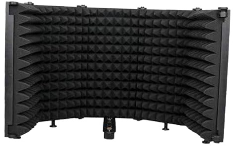 QUXVUIS Professional Sound Studio Mic Isolation With Foldable Microphone Offering Noise Reflection Mic Sheild Filter Absorbent Foam Microphone Foam Panel
