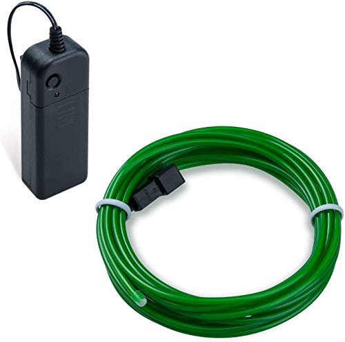 COVVY Wasserdicht Flexibel 3M 9 FT Neon Beleuchtung Lichtschlauch Leuchtschnur EL Kabel Wire mit 3 Modis für Disco Party Kinder Halloween Kostüm Kleidung Weihnachtsfeiern (Smaragdgrün, 3M)
