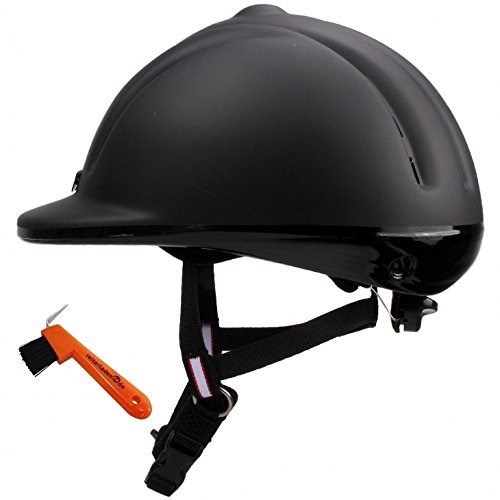 RL24 - Reithelm Youngster von Casco inkl. Hufkratzer | Reitkappe für Damen, Herren & Kinder | geringes Eigengewicht & Gute Belüftung | Helm zum Reiten | Reiterhelm in Schwarz | Größe S (54-56 cm)