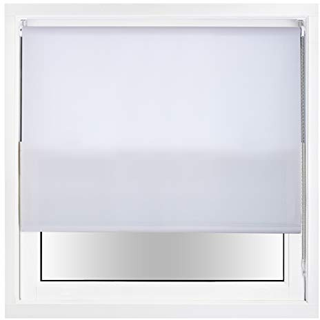 FURNISHED Daylight Roller Blinds with Metal Fittings, Trimmable - White, 240W x 210H cm