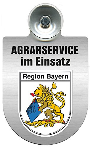 Einsatzschild mit Saugnapf - Agrarservice im Einsatz - incl. Regionenwappen nach Wahl 393802 Farbe Region Bayern