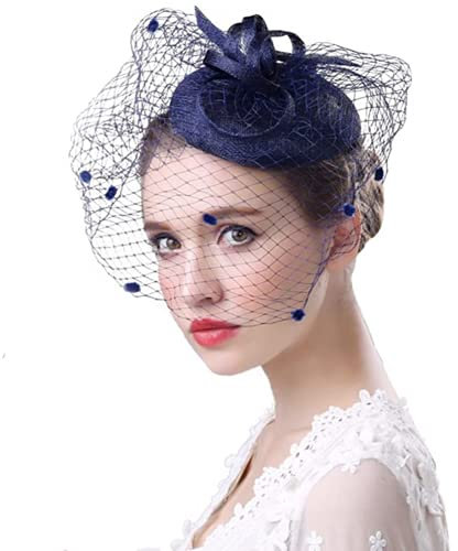 Fascinators Hut Elegant Kopfbedeckung Federn Mesh Stirnband Hochzeitskirche Haarschmuck Haar Schleier Cocktail TeaParty Haar Clip Accessoires für Karneval Kostüm Fasching Blumen Weihnachten Halloween
