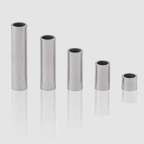 Edelstahl Distanzhülsen, Abstandshülsen | Set Sortiment M4 Edelstahl - Inhalt: 7 Hülsen, je 1 Hülse der Länge 5, 10, 15, 20, 25, 30, 40 mm