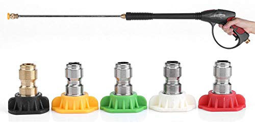 Pistola lavadora de alta presión con 5 boquillas 4000PSI Pistola para hidrolimpiadora 1/2 conector 47 x 14 x 13cm